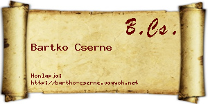 Bartko Cserne névjegykártya